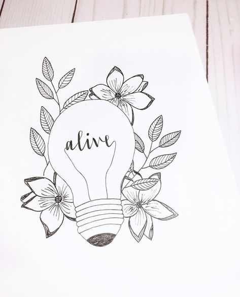 Light Bulb Art Drawing, Quote Doodles, Bulb Art, Light Bulb Drawing, Floral Drawings, Light Bulb Art, Drawing Steps, Ladybug Und Cat Noir, Pillow Thoughts