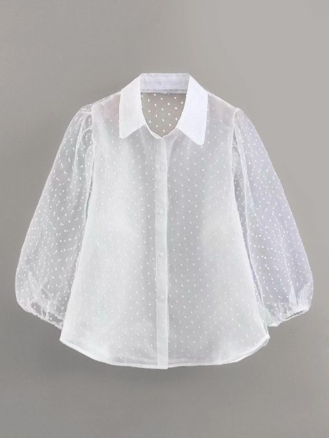 Best Dress Shops, Swiss Dot Blouse, Sewing Tutorials Bags, Outfit Office, Embroidered Mesh Dress, Shirt Elegant, Traditional Dresses Designs, White Shirts Women, Graphic Dress