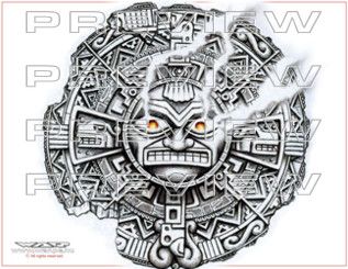 amazing prehispanic sun tattoo design Aztec Coin Tattoo, Sun Shoulder Tattoo, Aztec Gods Tattoo, Aztec Warrior God Tattoo, Aztec Calendar Tattoo, Sun Tattoo Design, Quetzalcoatl Tattoo, Mayan Sun, Aztec Warrior Tattoo