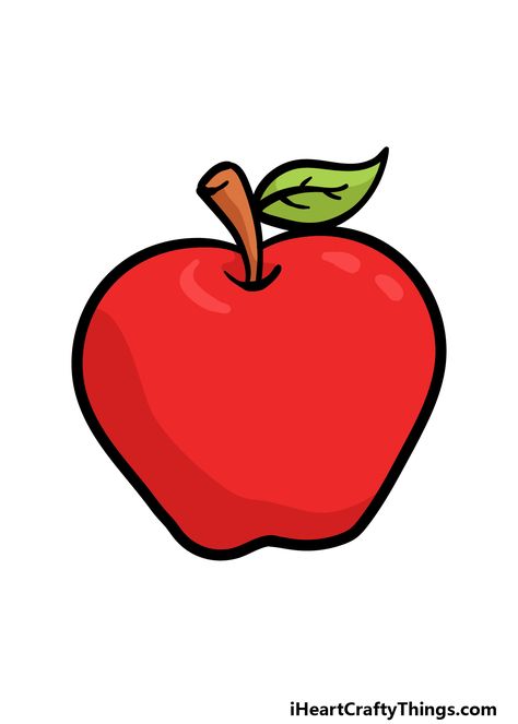 Cartoon Apple Drawing, Apple Drawing Kids, Cute Apple Drawing, Apples Drawing, Drawing Of An Apple, Animated Apple, Pottery Images, Apple Pencil Drawing, Apple Cartoon