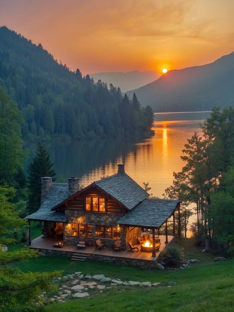 Lakefront Cabin, Aesthetic Scenery, Cabin Vibes, Paz Mental, Dream Life House, Country Homes, A Cabin, By The Lake, Cabins And Cottages