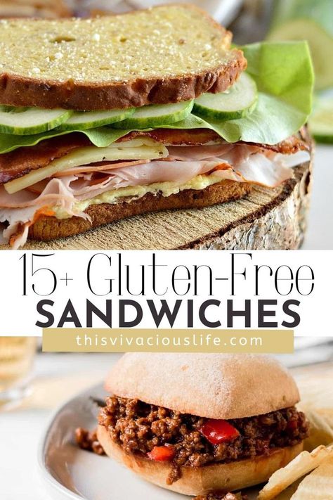 Finding GOOD gluten-free sandwiches can be hard, but we’ve rounded up a few delicious ones that we know you will love! Plus, they work well for lunches, picnics or really, any other time. Gluten Free Sandwich Recipes, Gluten Free Lunch Prep, Sandwich Recipes Dairy Free, Gluten Free Sandwich, Gluten Free Sandwich Ideas, Gluten Free Dairy Free Cold Lunch Ideas, Gluten Free Breakfast Sandwiches Frozen, Gluten Free Picnic Food Ideas, Dairy Free Grilled Cheese Sandwich