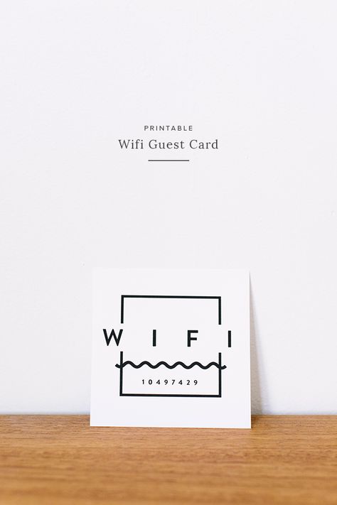 printable wifi guest card - almost makes perfect Gratis Printables, Router Wifi, Airbnb House, Wifi Sign, Wifi Password, Josef Albers, Airbnb Host, Air B And B, Short Term Rental