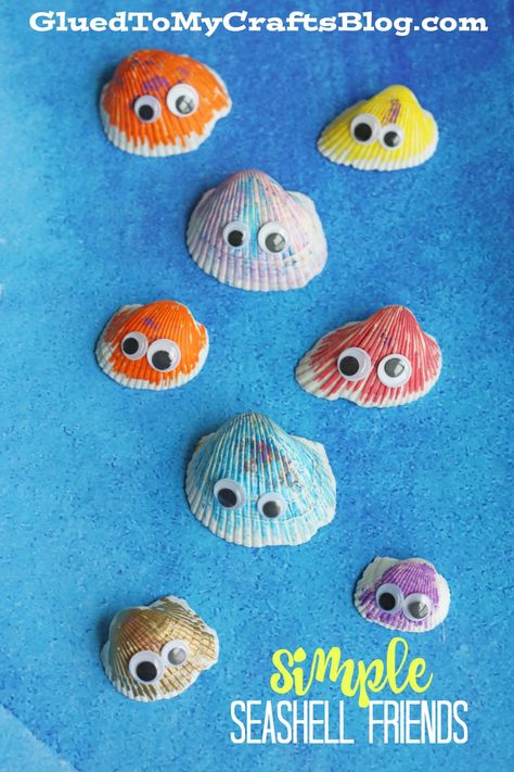 Seashell Friends, Ocean Activities, Friend Crafts, Ocean Crafts, Kid Craft, Fun Family Activities, Ocean Theme, Beach Crafts, Seashell Crafts