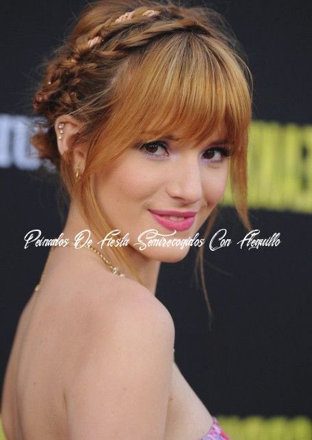 #beauty, #makeup, #skincare, #haircare Bride Hairstyles With Bangs, Formal Hair With Bangs, Bridal Hair With Bangs, Bridesmaid Hair Fringe, Red Hair With Bangs, Bridesmaid Hair Side, Wedding Hair Bangs, Celebrities Hairstyles, Bang Hairstyles