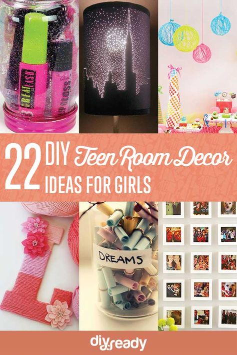 22 Easy DIY Teen Room Decor Ideas for Girls | http://diyready.com/easy-teen-room-decor-ideas-for-girls/ Diy Teen Room Decor, Teen Room Decor Ideas, Diy Teen, Diy Room Decor Ideas, Diy Home Decor For Apartments, Diy Tumblr, Diy Room Decor For Teens, Ideas Clothes