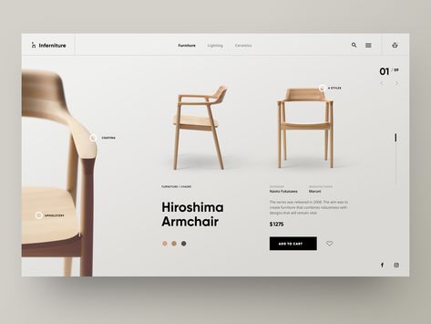 Furniture Website Design Inspiration, Furniture Design Layout, Furniture Advertising Design, Product Page Web Design, Furniture Web Design, Furniture Website Design, Flower Shop Website, Furniture Design Portfolio, Presentation Furniture Design