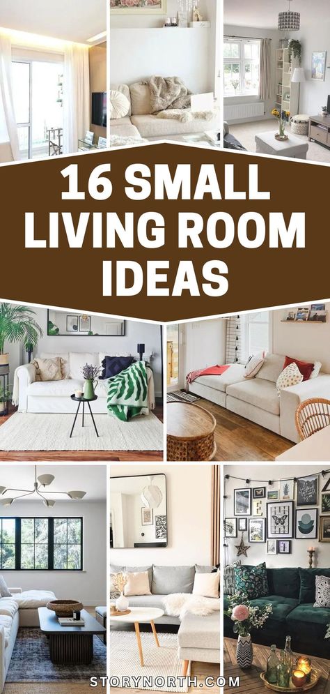 Save this pin for 16 stylish ideas to makeover your small living room! Discover creative tips and tricks to maximize space and enhance the aesthetics of your space. #HomeDecor #LivingRoomIdeas #SmallSpaceLiving Condo Living Room Ideas Small Modern, Maximizing Living Room Space, Decor For Den Room Ideas, How To Maximize Seating In Living Room, How To Add Seating In Small Living Room, Staging Small Living Room, How To Organize Small Living Room, Furniture For A Small Living Room, Interior Design Ideas For Living Room