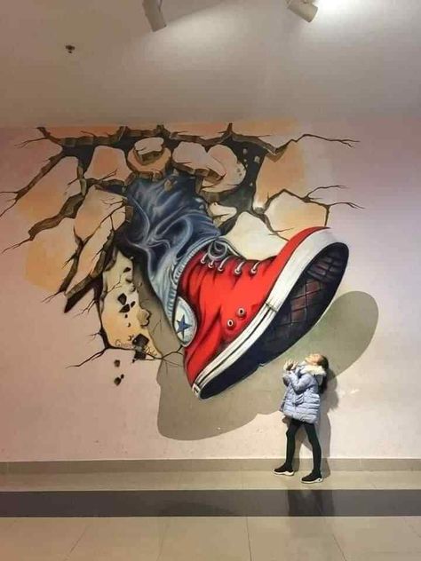 Murals Street Art Inspiration, Wall Graffiti Ideas, Mural Art Design, Abstract Art Paintings, Wall Street Art, Street Art Artists, 3d Street Art, Amazing Street Art, Graffiti Murals