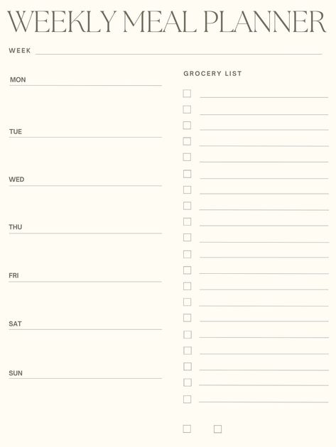 This free printable meal planner template will help you eat healthy and save time! With 50+ delicious recipes to choose from, you'll be able to create a week of meals that are both nutritious and satisfying. Plus, the built-in grocery list will make it easy to get everything you need for the week.

Download your free copy Free Printable Meal Planner Templates, Best Weekly Planner, Free Meal Planner, Meal Planner Printable Free, Weekly Meal Planner Template, Printable Meal Planner, Grocery List Template, Planner Writing, Budget Planner Template