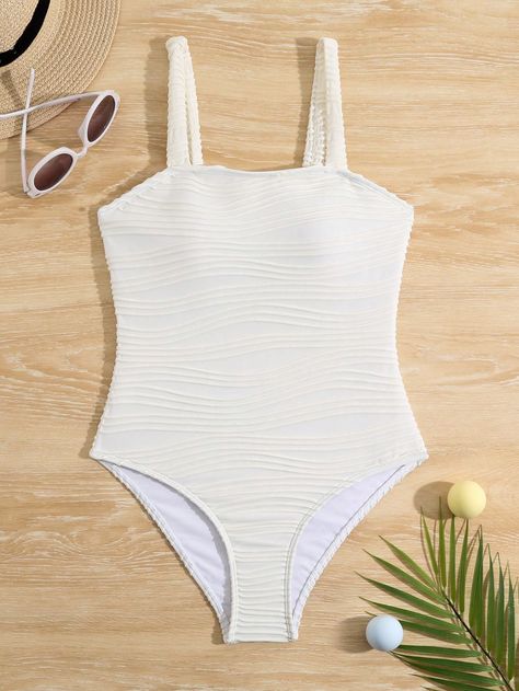 Solid Textured One-Piece Swimsuit For Tween GirlsI discovered amazing products on SHEIN.com, come check them out! Cute Swimsuits, Amazing Products, One Piece Swimsuit, Swimming, One Piece, Clothes