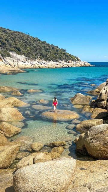 Elise | Australian Traveller 🇦🇺 on Instagram: "Fairy Cove was an absolute dream - here’s how to get to this magical beach🧚🏻‍♀️ Located in Wilsons Promontory National Park, start from Darby River Car Park and follow the signs for 2.7km (45 mins approx.) to the gorgeous beach with granite boulders and clear blue waters 💦 Be sure to check the tide times and visit at low tide when the pools are the most clear and safe for swimming and when there’s plenty of sand to lie on if you want to relax ✨ Wilsons Promontory National Park, 2024 Growth, Stephanie Archer, Magical Beach, Wilsons Prom, Environment Inspiration, Wilsons Promontory, Swimming Holes, 2025 Vision