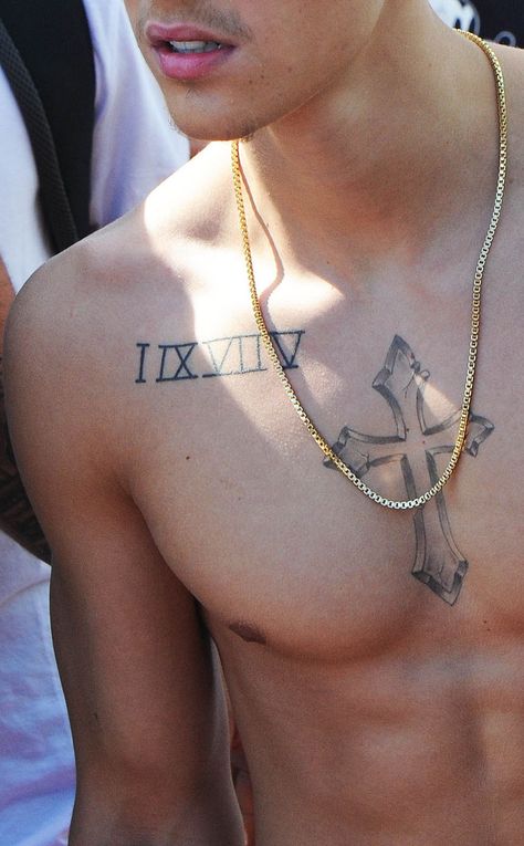 justin bieber cross tattoo, the other one meanss christ in,.. idk, all i know is that it means christ. Cross Necklace Tattoo, Justin Tattoo, Crucifix Tattoo, Cross Tattoo Meaning, Justin Bieber Tattoos, Bodysuit Tattoos, Simple Cross Tattoo, Celtic Cross Tattoos, Cross Tattoo For Men