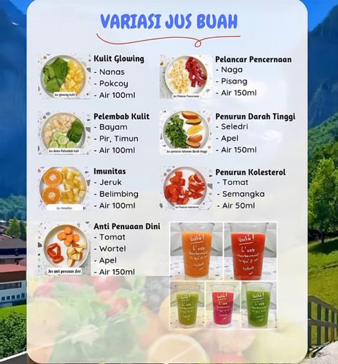 Minuman Diet, Jus Diet, Healthy Eating Meal Plan, Resep Smoothie, Diet Sehat, Healthy Juice Drinks, Healthy Food Habits, Healthy Meats, Food Habits