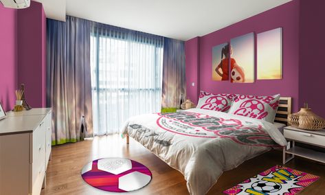 Girls Football Bedroom, Soccer Room Ideas For Girls Bedrooms, Girls Soccer Bedroom, Girls Sports Room, Girls Sports Bedroom, Soccer Bedroom Decor, Soccer Themed Bedroom, Soccer Bedroom, Soccer Room