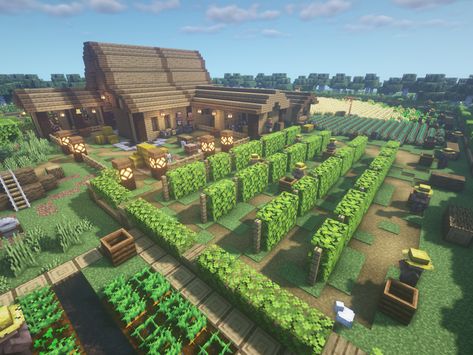 Minecraft Farms, Minecraft Garden, Mc Builds, Rumah Minecraft Sederhana, Minecraft Mansion, Minecraft Structures, Minecraft House Plans, Bangunan Minecraft, Minecraft Farm