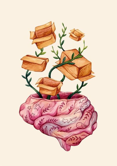 A growth mindset is a powerful incentive that allows an individual to embrace failures and work towards success. #mentalhealthisimportant #mentalwellness #growth #mindset #mindfulness #mentalhealthsupport #artimage #art Brain Illustration, Art Psychology, Mental Health Inspiration, A Level Art Sketchbook, Brain Art, Flower Drawing Design, One Piece Drawing, Watercolor Wallpaper, Human Brain