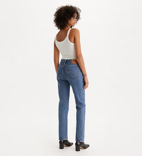 501® Original Fit Women's Jeans - Medium Wash | Levi's® US Levis 501 Straight Leg, Modern Jeans, Maroon Jeans, Button Fly Pants, Levis Straight Leg Jeans, Ripped Boyfriend Jeans, The Blueprint, Tapered Leg Jeans, Neue Outfits