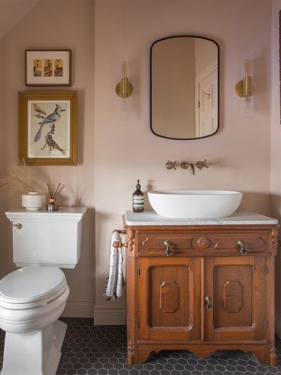 Christine Flynn Redecorated Her Prince Edward County Home from the Ground Up… Literally 1920s House, Prince Edward County, Bedroom Renovation, Pink Bathroom, Prince Edward, Vintage Bathroom, Cheap Decor, From The Ground Up, Cheap Home Decor