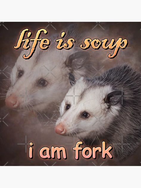 "Life is soup, I am fork possum word art" Sticker for Sale by snazzyseagull | Redbubble Word Art Poster, Art Essentials, Word Art Design, Greeting Card Design, Sticker Art, Funny Kids, Word Art, Sale Poster, Photographic Print