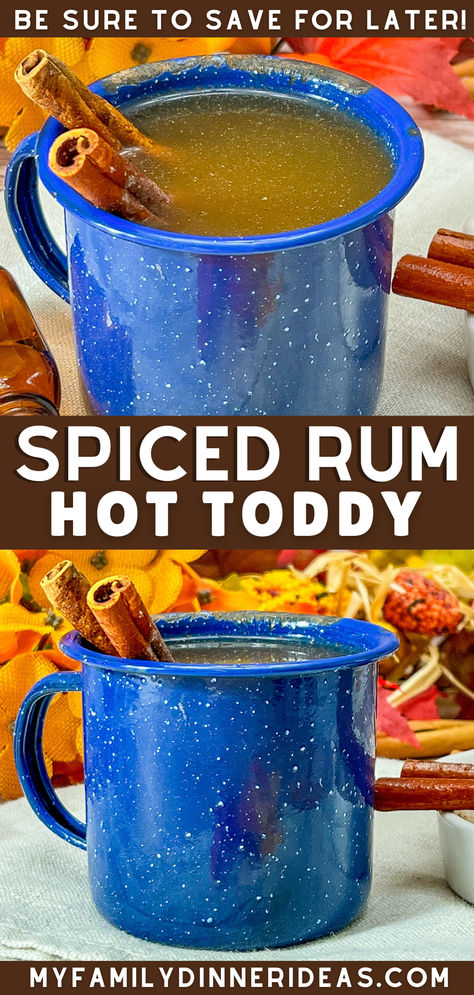 Spiced Rum Hot Toddy Hot Toddy With Rum, Hottie Toddy Recipe Whiskey, Hot Tea With Alcohol, Easy Hot Toddy Recipe, Hot Totty Recipes, Hot Rum Toddy Recipe, Hot Totty Recipe, Hot Tottie Recipe, Hot Toddy Recipe Whiskey