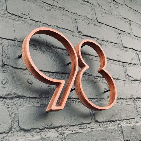 Custom made padouk house number #cncwoodprojects #padouk #padauk #housenumbers #cnc Wedding Photo Canvas, Architecture Panel, Metal House Numbers, Address Signs, Straw Bale, Wooden Numbers, House Number Plaque, Environmental Graphic Design, Mosaic House