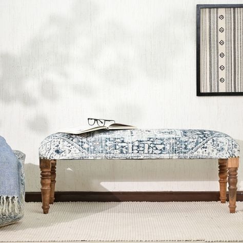 Upholstered Bench Living Room, Bench Seat Cushion, End Of Bed Bench, Living Room Bench, Bed Bench, Bedroom Bench, Bench Ottoman, Farm Style, Nail Head