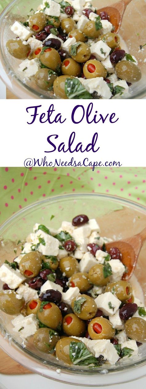 Olive Salad Recipe, Diy Easy Recipes, Olive Salad, Bbq Picnic, Keto Side Dishes, Feta Salad, Perfect Side Dish, Greek Recipes, Mediterranean Recipes