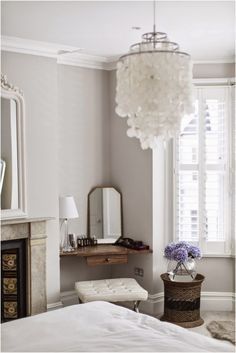 Corner Vanity Bedroom, Cornforth White Living Room, Laura Butler, Cornforth White, Farrow & Ball, Corner Vanity, Bio Happy, Kitchen Tour, Modern Country Style