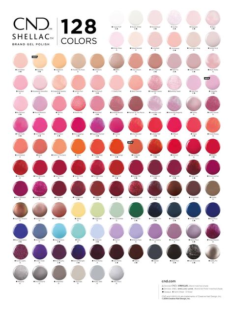 Shellac Nail Polish Colors, Colours 2023, Shellac Colours, Pink Shellac, Cnd Shellac Colors, Shellac Nail Colors, Colors Chart, Cnd Colours, Shellac Nail Polish