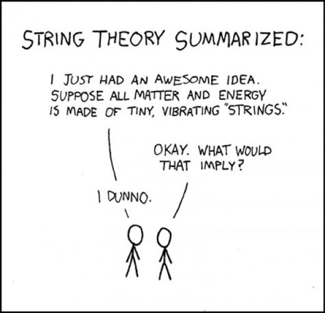 String Theory. Simplified. Big Bang Theory Quotes, Physics Jokes, Physics Memes, The Theory Of Everything, Physics Humor, Higgs Boson, Nerd Jokes, Theoretical Physics, Physics And Mathematics