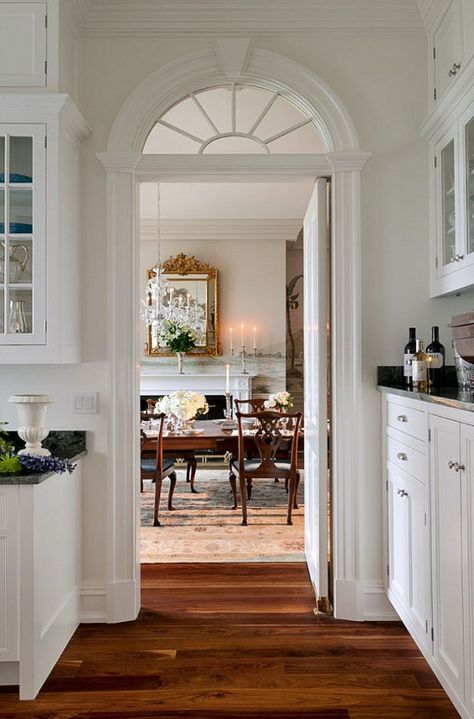 Dining Room with Butler's Pantry | Content in a Cottage Butlers Pantry, Classic Interiors, Hallway Ideas Entrance Interior Design, Open Door, Style Deco, Design Del Prodotto, Dining Room Design, Cheap Home Decor, House Inspo