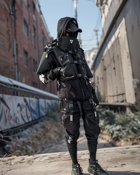 Elite Class membership agent @illoominoct . . . #fabricoftheuniverse #techwear #streetwear #cyberpunk #futureculture #fyp #fypシ Sci Fi Mens Fashion, Warcore Outfits, Cyberpunk Outfit Male, Cyberpunk Style Men, Techwear Design, Sci Fi Outfits, Fabric Of The Universe, Cyberpunk Streetwear, Techwear Aesthetic