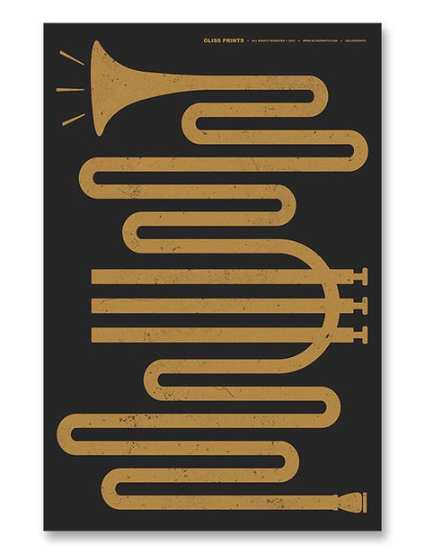 This is an original abstract design of the magnificent trumpet. Hang on the walls of your music studio or music classroom! A great gift for any trumpet students or trumpet players! This design has a subtle texture. Please see closeup! Abstract Musical Instruments, Trumpet Illustration Graphic Design, Instrument Graphic Design, Creative Music Poster, Music Instruments Illustration, Trumpet Illustration, Blues Dancing, Musical Instruments Art, Trumpet Art