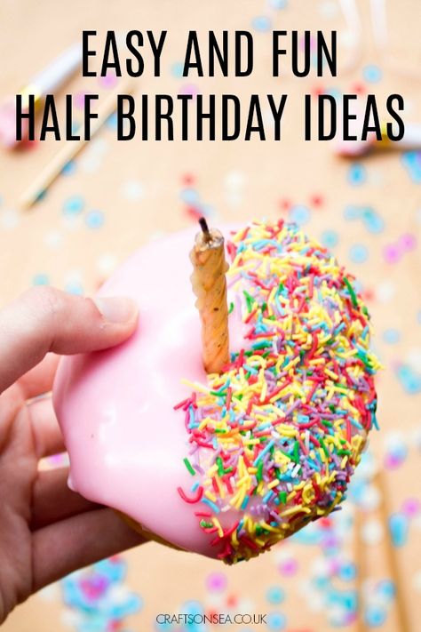 Half Birthday Ideas #birthday #birthdayparty #birthdaycakes Diy Half Birthday Cake, Half Birthday Traditions, One And A Half Birthday, Half Birthday Party Ideas, Half Birthday Ideas For Boys, Half Birthday Ideas, Baby Half Birthday, Birthday Ideas For Adults, Half Birthday Baby Boy