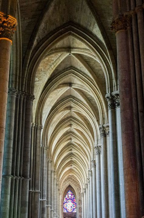 Gothic Architecture Interior, Church Lighting, French Cathedrals, Reims Cathedral, Cathedral Basilica, Gothic Buildings, Champagne Region, Gothic Cathedrals, Cathedral Architecture