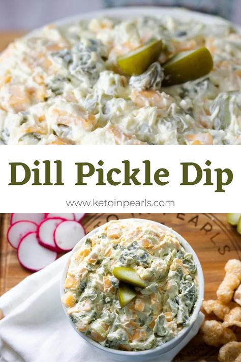 Keto Party Food, Pickle Board, Dill Pickle Dip Recipe, Pickle Dip Recipe, Keto Dip, Dill Pickle Dip, Pickle Dip, Raw Broccoli, Zero Carb