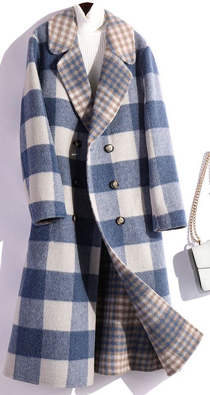 Checkered Coat, Woolen Coat Woman, Fall Fashion Coats, Traje Casual, Fall Coat, Woolen Coat, Moda Vintage, Winter Fashion Outfits, Coat Fashion