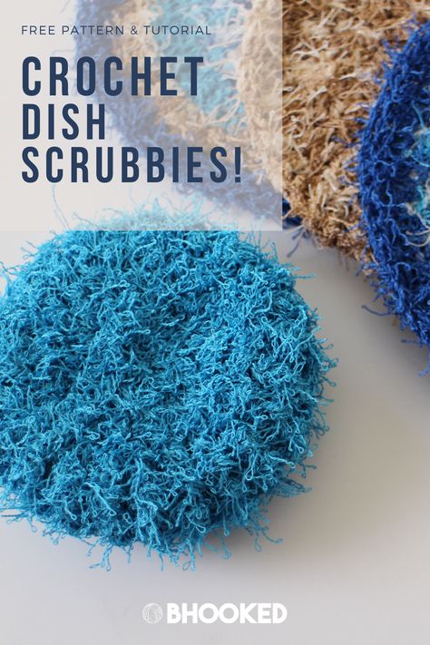 Pot Scrubbies, Scrubby Yarn Patterns, Crochet Dish Scrubbies, Scrubby Yarn Crochet Patterns, Crochet Dish Scrubber, Scrubby Yarn Crochet, Crochet Scrubby, Crochet Loom, Kitchen Scrubbies