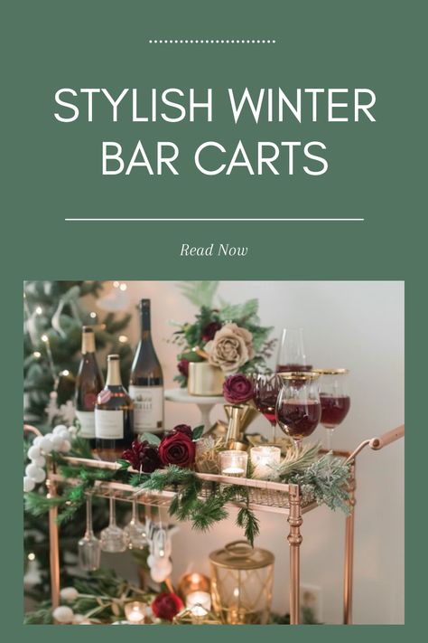 Transform your winter gatherings with these stylish bar carts! Hosting during the chilly months can be effortless and enjoyable. From serving sophisticated cocktails to enticing hot beverages, a well-chosen bar cart can be the centerpiece of your event. Discover creative ideas for showcasing seasonal drinks, tips on decorating your bar cart, and ways to make your guests feel cozy and welcomed. Perfect for holiday parties or intimate get-togethers, our guide on winter bar carts will help you entertain memorable evenings with flair. Dining Room With Bar Cart, Holiday Bar Carts, How To Decorate A Bar Cart, Bar Cart Christmas Decor, Holiday Bar Cart Christmas, Christmas Bar Cart Styling, Vintage Bar Cart Styling, Sophisticated Cocktails, Christmas Bar Cart