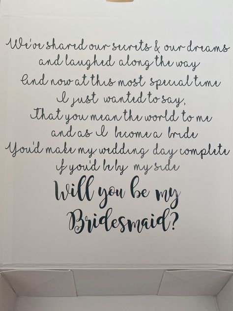 Bridesmaid Proposal Gothic, Bridesmaid Quotes, Bridesmaid Letter, Proposal Quotes, Wedding Crates, Proposal Letter, Maid Of Honor Proposal, Idea Wedding, You Mean The World To Me