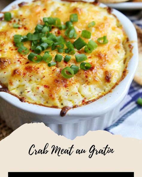 Seafood Au Gratin Recipes, Crab Meat Recipes Easy, Crabmeat Au Gratin Recipe, Crab Au Gratin Recipe, Canned Crab Meat Recipes, Can Crab Meat Recipes, Crab Au Gratin, Crab Meat Au Gratin, Luxurious Restaurant