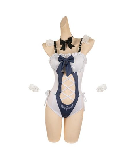 Women White Strap Sexy One-Piece Swimsuit Halloween Costume-Skycostume Blade Cosplay, Stellar Blade, Costume Carnaval, Swimsuit Cosplay, Carnival Halloween, Game Costumes, Halloween Carnival, Costume Outfits, Halloween Cosplay