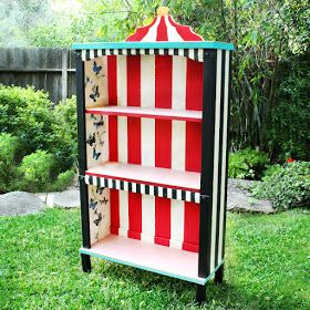 Mark Montano: Alice In Wonderland Bookcase Clown Room, Circus Bedroom, Mark Montano, Circus Room, Mackenzie Childs Furniture, Circus Nursery, Bookshelf Makeover, Old Bookcase, Whimsical Furniture