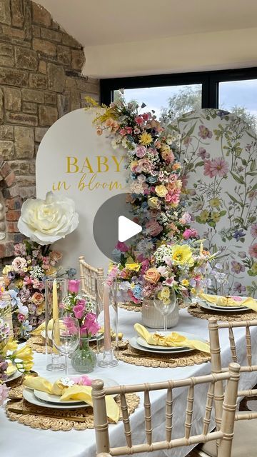 Decor By Nadia on Instagram: "Baby in Bloom 💛🌼" Baby In Bloom Photo Backdrop, Babies In Bloom Shower Ideas, Baby In Bloom Shower Ideas Table Decor, Baby In Bloom Table Decor, Baby In Bloom Baby Shower Theme, Baby In Bloom Backdrop, Baby In Bloom Shower Ideas, Baby Shower Baby In Bloom, Garden Baby Showers