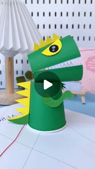 paper crafts creator on Instagram: "Title: "Paper Cup Dinosaur Fun: Creative Crafting for Children!" Hashtags: #handmadediy #parentchildhandmade #kindergartenhandmade #homemadetoys #papercupcraft" How To Make A Paper Dinosaur, Paper Dinosaur Craft, Egg Carton Dinosaur Craft, 3d Dinasour Craft, Paper Cup Dinosaur Craft, Paper Cup Crafts For Kids, Dixie Cup Crafts, Dinosaur Crafts For Kids, Dinosaur From Recycled Materials