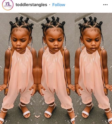 Baby Bantu Knots, Toddler Bantu Knots, Toddler Hairstyles With Beads, Toddler Ponytails, Black Toddler Hairstyles, Daughter Hairstyles, Toddler Braided Hairstyles, Bantu Knot Hairstyles, Toddler Braids