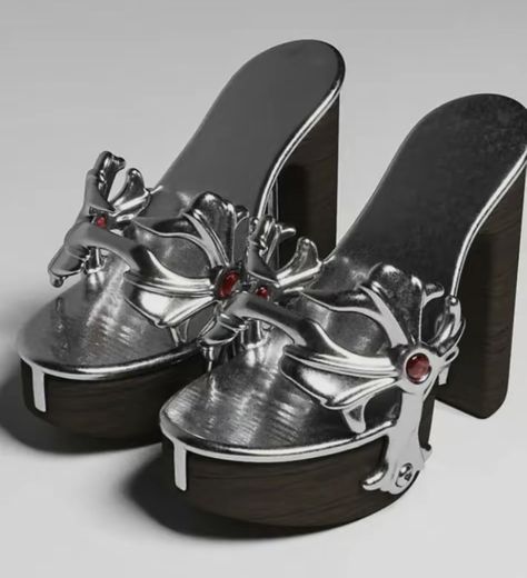 Heart Heels, Dr Shoes, Heart Shoes, Funky Shoes, Shoe Inspo, Aesthetic Shoes, Swag Shoes, Chrome Hearts, Pretty Shoes