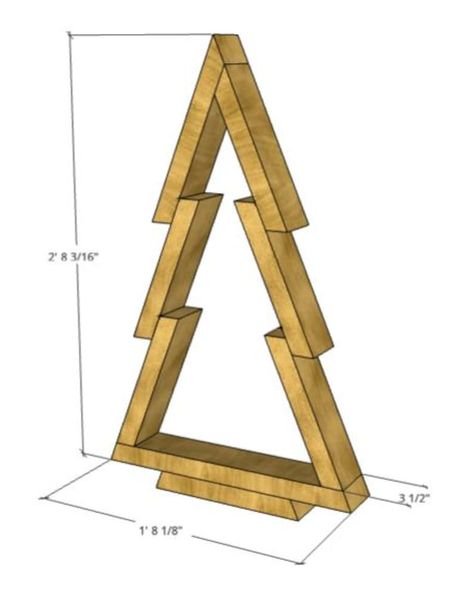 DIY Christmas Tree Plans, 2x4 Wood Plans, Holiday Woodworking, Christmas Decor DIY, Festive Project Ideas - Etsy Diy Wood Xmas Tree, 2x4 Christmas Tree, 4x4 Wood Crafts, Jenga Crafts, Wood Christmas Trees Diy, Woodworking Christmas, Wooden Christmas Trees Diy, Pallet Wood Christmas, Holiday Wood Crafts