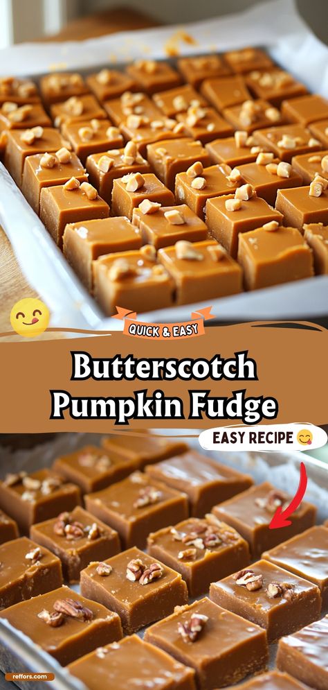 Combine the sweet taste of butterscotch with the seasonal flavor of pumpkin in this Butterscotch Pumpkin Fudge. This rich, creamy fudge is a unique treat that offers a delightful twist on traditional fudge recipes. #PumpkinFudge #ButterscotchTreat #SweetIndulgence Fall Fudge Recipes Easy, Easy Pumpkin Fudge, Fall Fudge, Butterscotch Pumpkin, Holiday Dessert Table, Creamy Fudge, Pumpkin Fudge, Chicken Cake, Fudge Ingredients